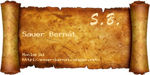 Sauer Bernát névjegykártya